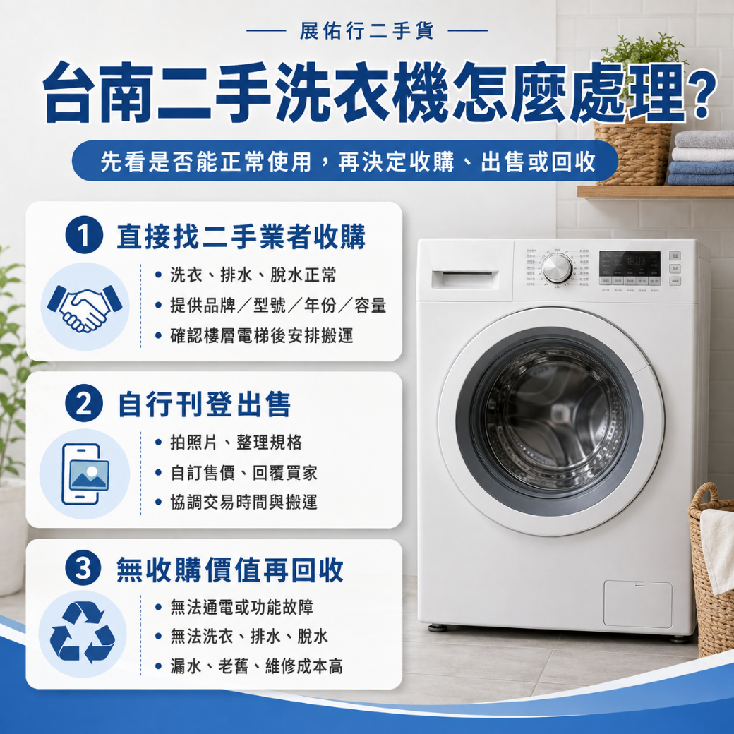 台南二手洗衣機收購 二手洗衣機處理方式